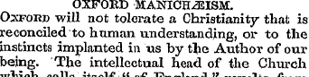 OXFORD MANICH/3EISM. Oxford will not tol...