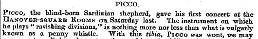PICCO. Picco, the blind-born Sardinian s...