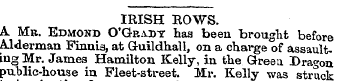 IRISH ROWS. A Mb. Edmond O'Gp..v:dy has ...