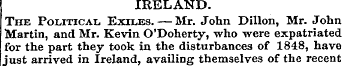 IRELAND. The Political Exiles. — Mr. Joh...
