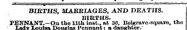BrKTHS, MARRIAGES, AND DEATHS. BIRTHS. P...