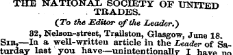 THE NATIONAL SOCIETY OF UNITED TRADES. (...
