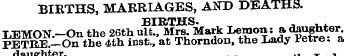 BIRTHS, MARRIAGES, AND DEATHS. T3IB/TH S...