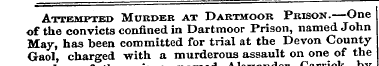 Attempted Murder at Dartmoor Prison.—One...