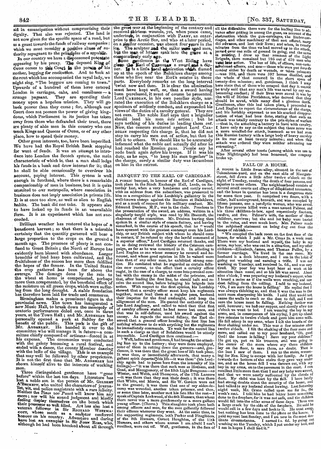 Leader (1850-1860): jS F Y, 2nd edition - Ban Q Uet To The E Ar 1 Of C A R D Igan ...
