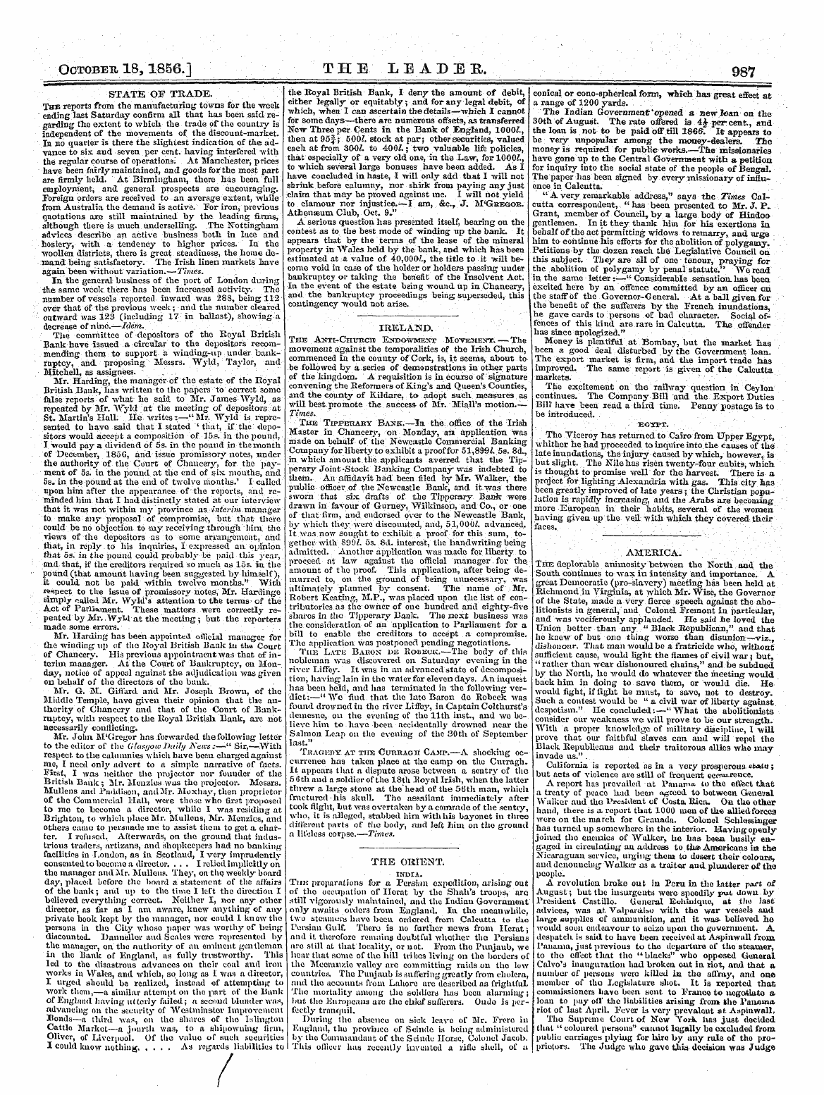 Leader (1850-1860): jS F Y, 2nd edition - Ireland. The Anti-Church Endowment Movem...
