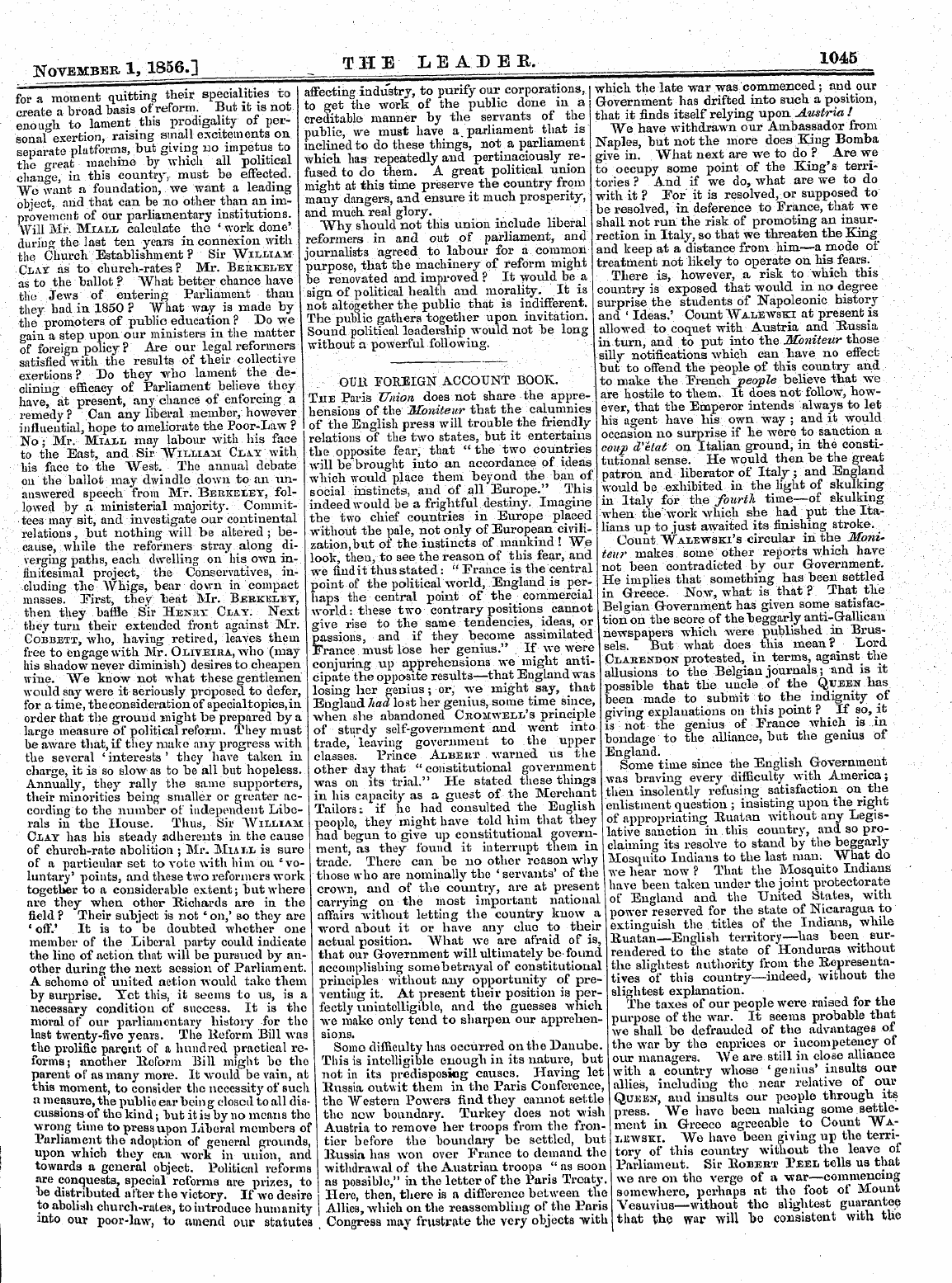 Leader (1850-1860): jS F Y, 2nd edition - November 1,1856.] , The Leader. 1045