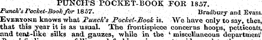PUNCH'S POCKET-BOOK FOR 1857. Punch's Po...
