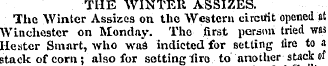 THE WINTER ASSIZES. The Winter Assizes o...