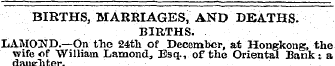 BIRTHS, MARRIAGES, AND DEATHS. BIRTHS. L...