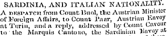 SARDINIA, AND ITALIAN NATIONALITY. A mss...