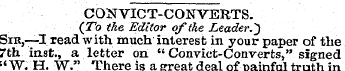 CONVICT-CONVERTS. (7b the Editor of the ...