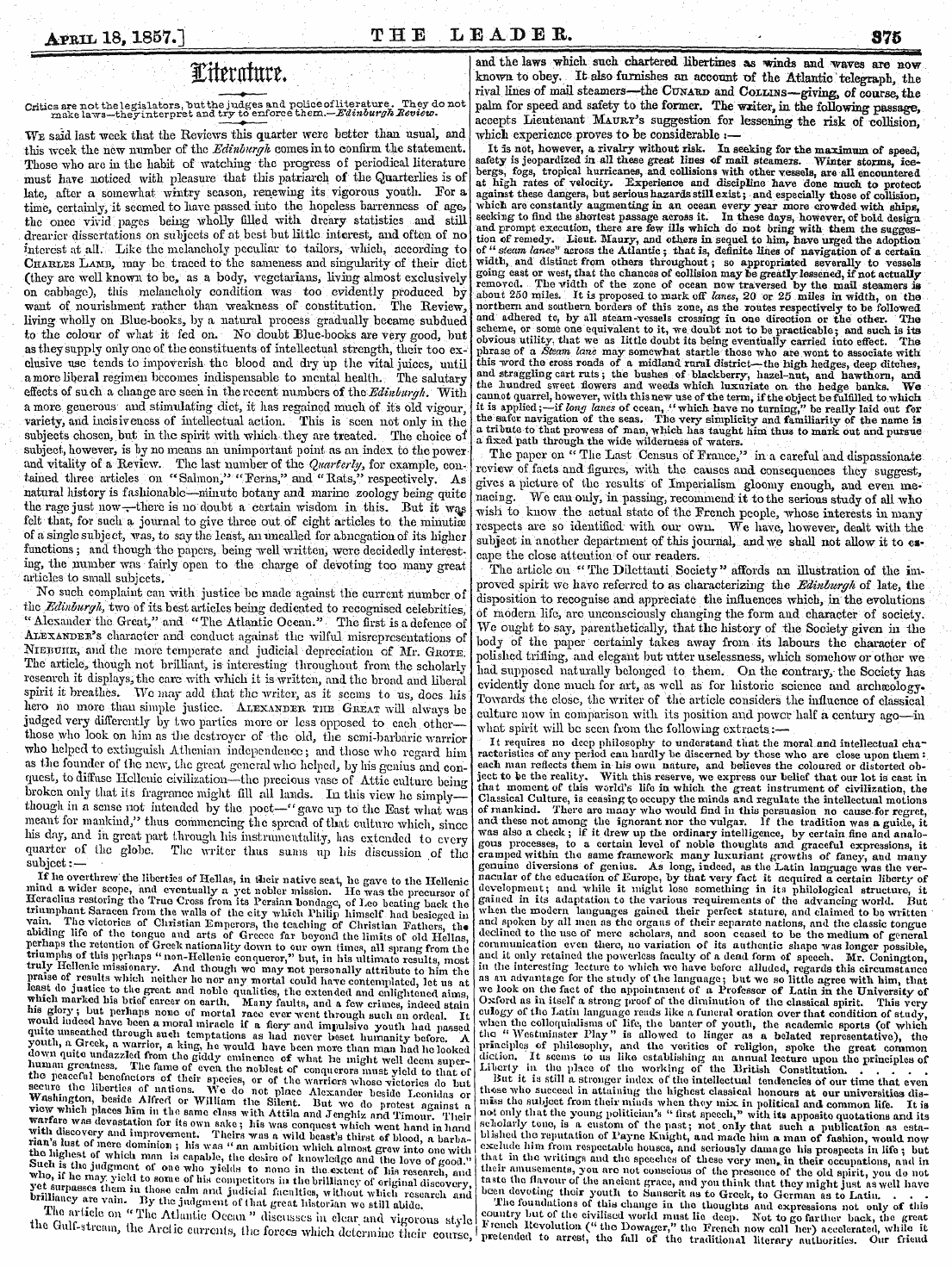 Leader (1850-1860): jS F Y, 2nd edition - . /5r Y« Lcu£Nttur£» ¦ ¦ .. ' - # ' ' "