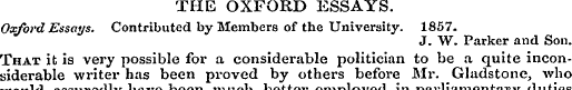 THE OXFORD ESSAYS. Oxford Essays. Contri...