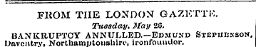 FliOM THE LONDON GAZKTTK. Tuesday, May 2...