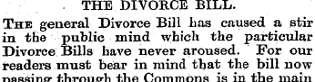 THE DIVORCE BILL. The general Divorce Bi...