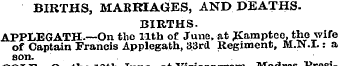 BIRTHS, MARRIAGES, AND DEATHS. BIRTHS. A...