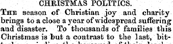 CHRISTMAS POLITICS. The season of Christ...