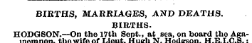 BIRTHS, MARRIAGES, AND DEATHS. BIRTHS. H...