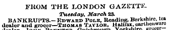 FltOM THE LONDON GAZETTE. Tuesday* March...