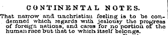 CONTINENTAL NOTES. That narrow and unchr...