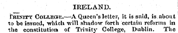 IRELAND. 1'rinity Colleok.—A Queen's let...