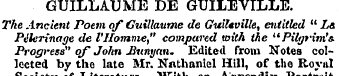 GUILLAUME DE GUILEVILLE. The Ancient Poe...