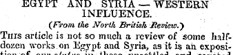 EGYPT AND SYRIA — WESTERN INFLUENCE. (Fr...