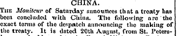 CHINA. The Monitcur of Saturday announce...