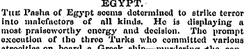 EGYPT. The Pasha of Egypt scorns determi...