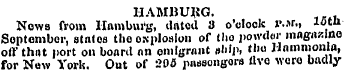 HAMBURG. ,_, News from Hamburg, dated 3 ...
