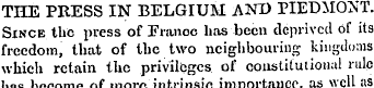 THE PRESS IN BELGIUM AND PIEDMONT. Since...