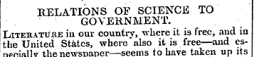 RELATIONS OF SCIENCE TO GOVERNMENT. Lite...