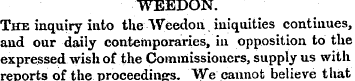 WEEDON. The inquiry into the Weedon iniq...