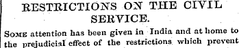 KESTRICTIONS ON THE CIVIL SERVICE. Some ...