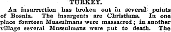 TURKEY. An insurrection has broken out i...