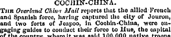 COCHIN-CHINA. The Overland C/iin>t Mail ...