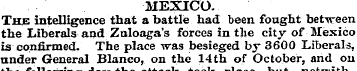 MEXICO. The intelligence that a battle h...