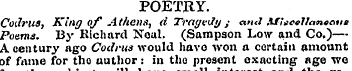 POETRY. CoiIrilS, King of Athens, d Tray...