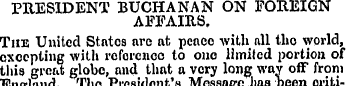 PRESIDENT BUCHANAN ON FOREIGN AFFAIRS, T...
