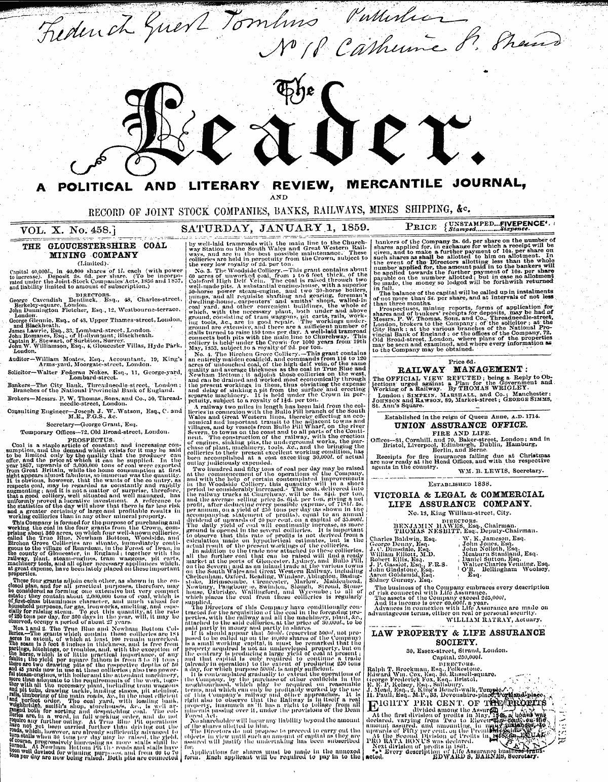 Leader (1850-1860): jS F Y, 2nd edition - ¦ ¦ ¦ ' : ¦ ' ¦ ; " - ^ L ¦ ¦ ' ¦ ¦ '*V ...