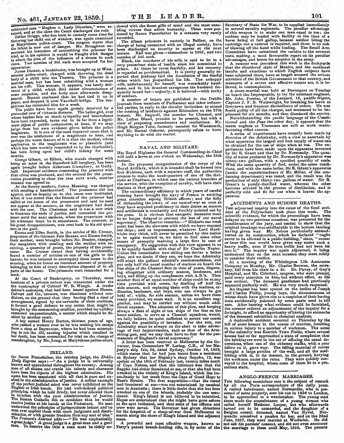Leader (1850-1860): jS F Y, 2nd edition - No 461, January 22,1859. | T H E L E A T...