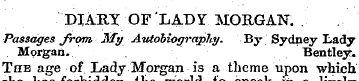 DIARY OF LADY MOUGAN. . Passages from li...