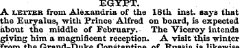 EGYPT. A letter from Alexandria of the 1...