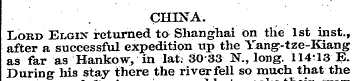 CHINA. Lord Elgin returned to Shanghai o...