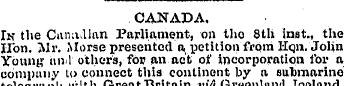 CANADA. In the Canadian Parliament, on t...