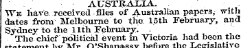 AUSTRALIA. We '¦h ave received files of ...