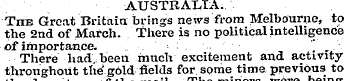AUSTRALIA. The Great Britain brings news...