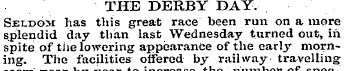 THE DERBY DAY. Seldom has this great rac...