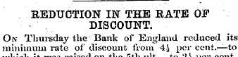REDUCTION IN THE RATE OF DISCOUNT. On Th...